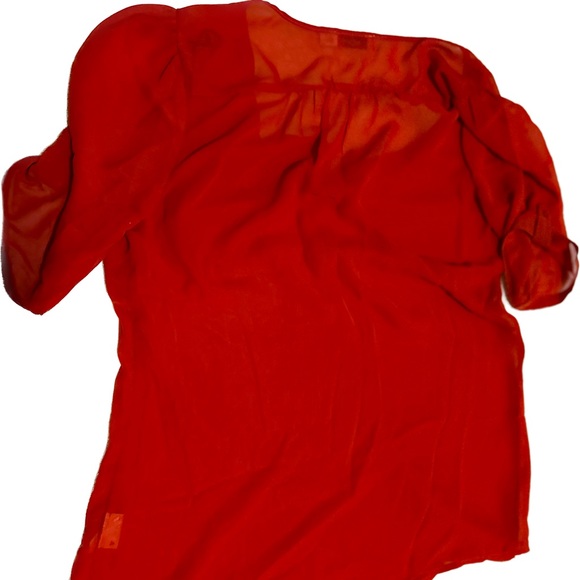 Orange linen style tunic top - Picture 2 of 2